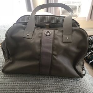 Leather Lulu lemon gym bag